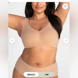 Honeylove CrossOver Bra Nude Beige 2X Seamless Supportive Wireless Bra